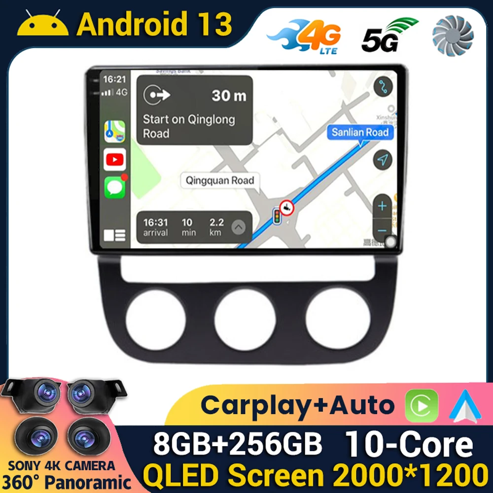 

Android 13 Carplay Auto For Volkswagen Jetta 5 2005 2006 2007 2008 2009 2010 Car Radio GPS Multimedia Stereo WIFI+4G Head Unit