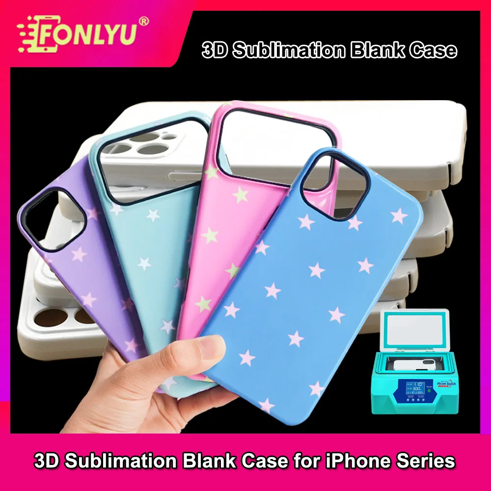 

FONLYU 10pcs for iPhone Air 17 16 15 14 Plus 13 12 11 pro Max 3D Full Wrapped Film Sublimation DIY Print Blank Phone Cases