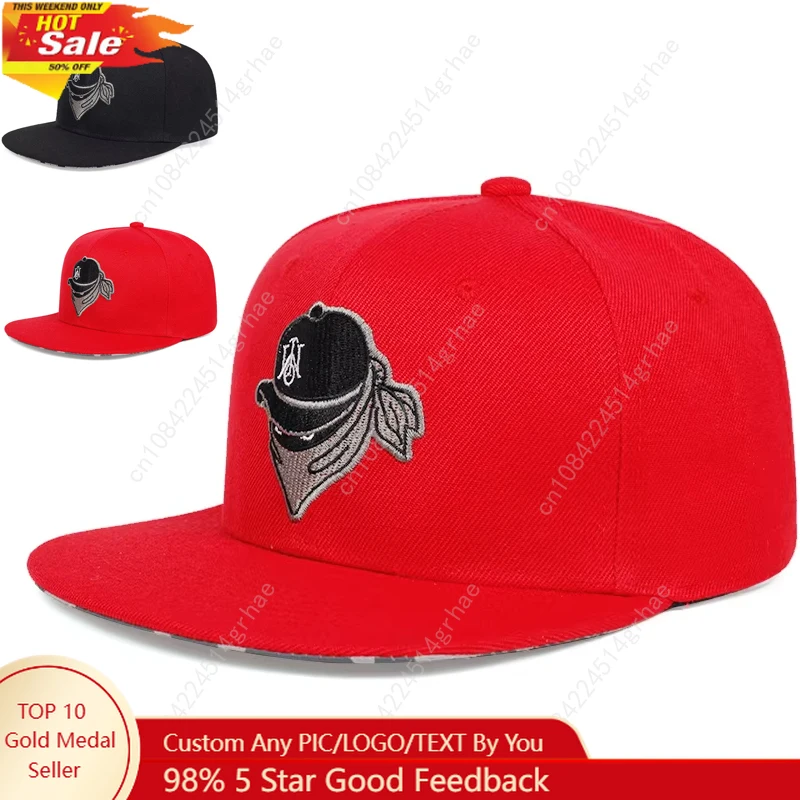 

Унисекс шляпы в стиле хип-хоп с вышивкой в маске, весенне-осенние регулируемые повседневные бейсболки Snapback, уличная солнцезащитная шляпа