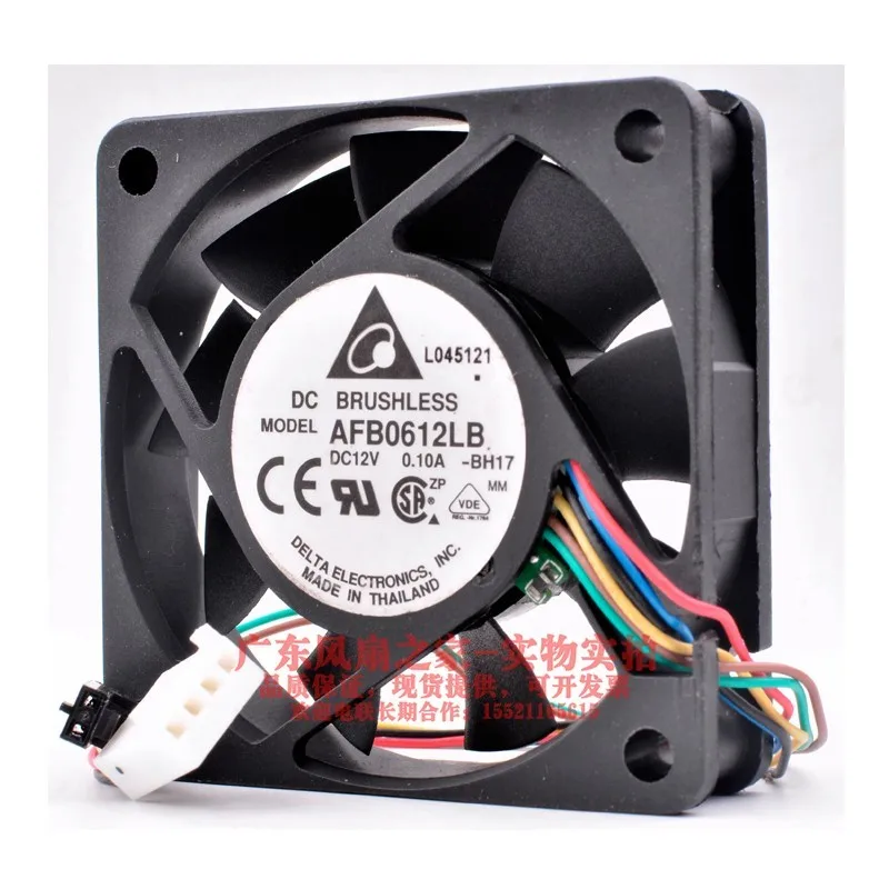 Delta Electronics AFB0612LB BH17 DC 12V 0.10A 60x60x15mm 6-Wire Server Cooling Fan