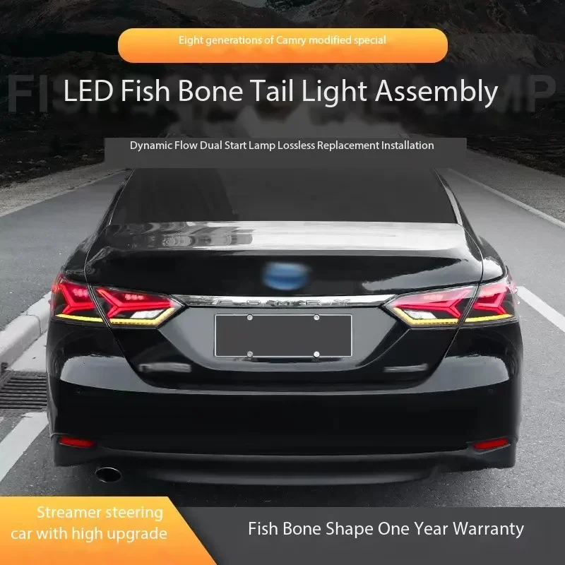 

Car Tail Lamp Tail Light Modified LED Taillamp Fish bone style Taillight For Toyota 8Th Camry 2018 2019 2020 2021 2022