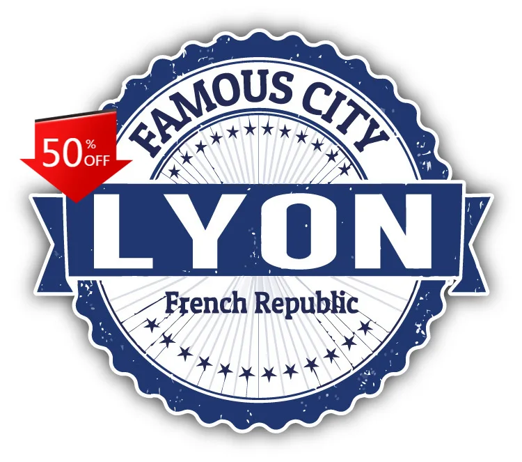 

Lyon City France Grunge Unique Car Laptop Window Bumper Waterproof Vinyl Decal Accessory Cute Unique Funny Cool Vintage Cool