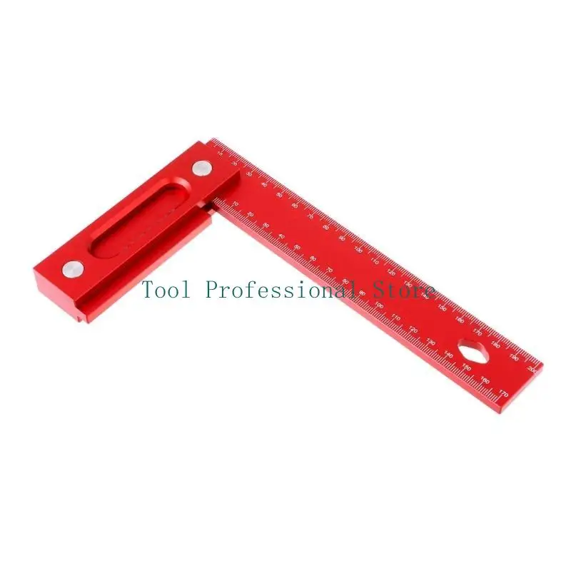 57QF Aluminum Square Scribing Ruler Measuring Ruler Metric Square L Shape Measurement Tool Carpentry Woodworking Height Ruler