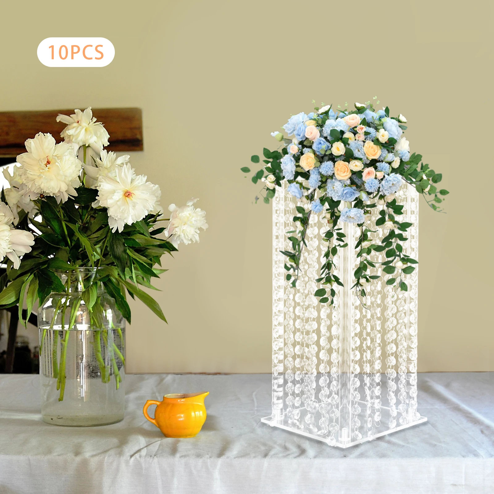 

Wedding Centerpieces for Tables Vases - 10 Pcs 15.8in Tall Flower Vase Flowers Stand for Party Tables Decorations - Elegant Bulk