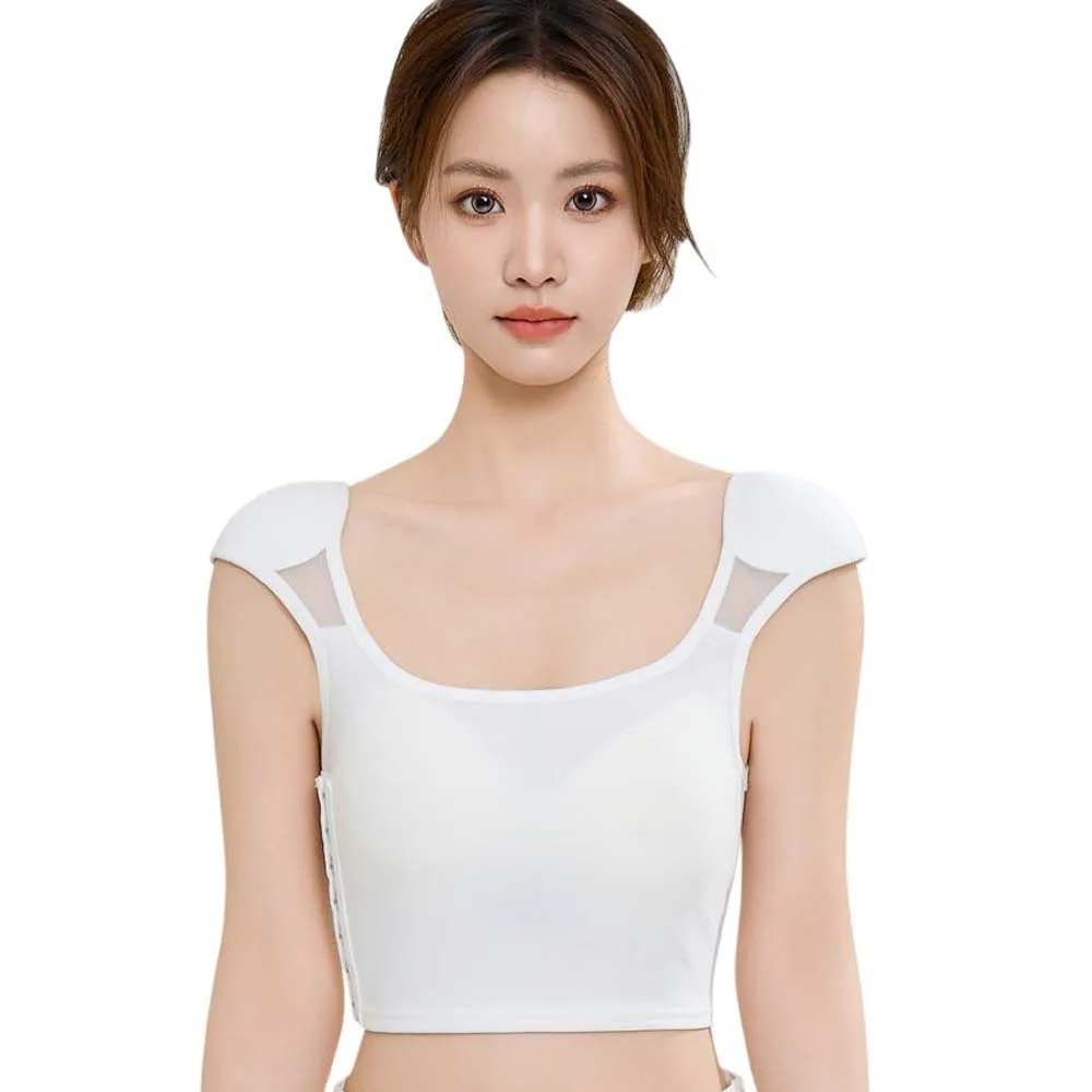 Flat Breast Binder Bustier Right-angle Shoulder Underwear Bottoming Shirt Vest Tank Top Shoulder Pad Bra Sleeveless Invisible