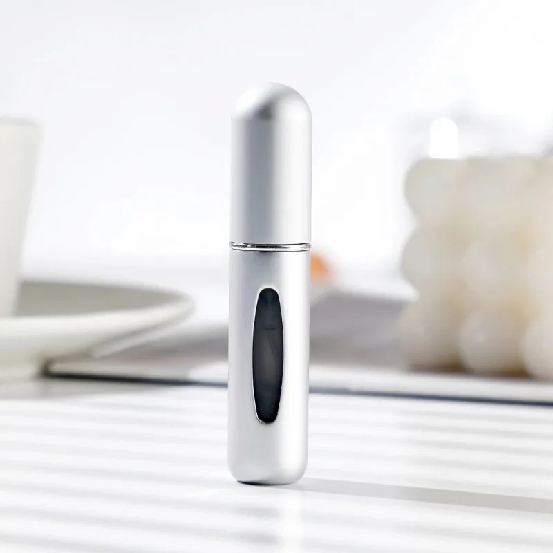 Portable Refillable Perfume Atomizer, Mini Aluminum Travel Fragrance Sample Storage Bottle