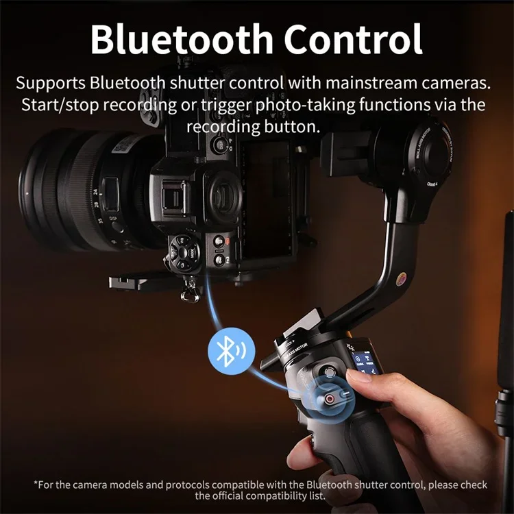 Crane 4 3 - Mobile lighting accessory with three-axis stabilization, featuring a 5.0-inch built-in camera and face tracking