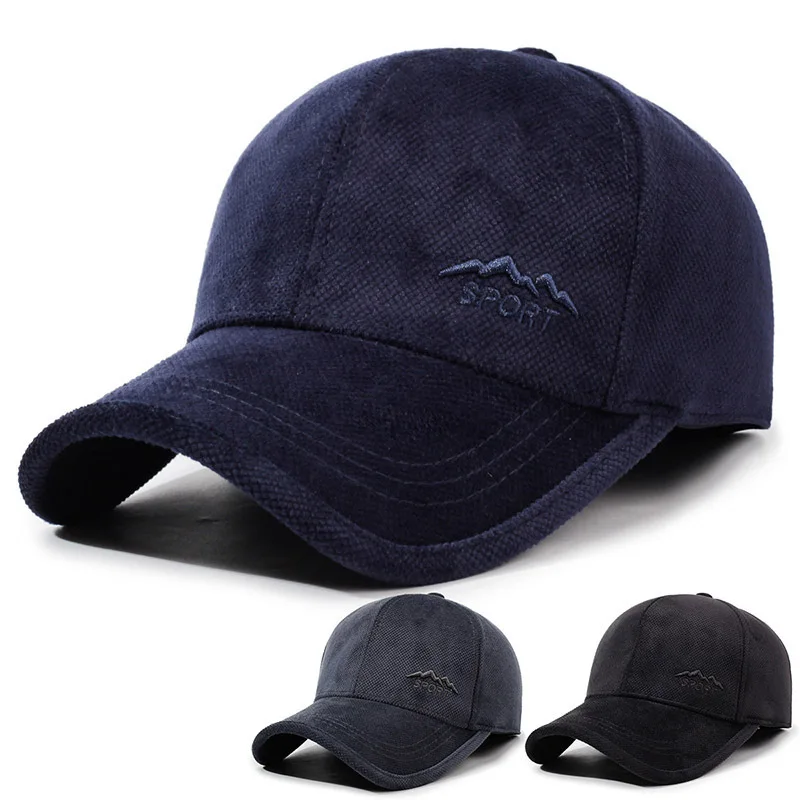 

Autumn Winter New Thickened Fleece Lined Casual Warm Windproof Cold Proof Simple Fashion Versatile Baseball Cap For