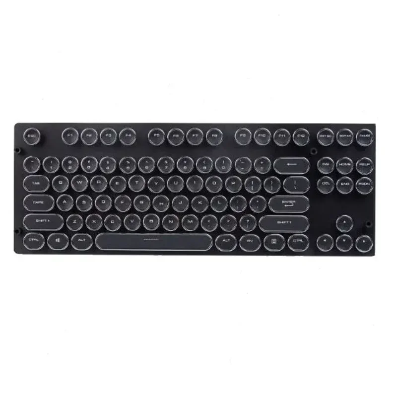 Mechanical Keyboard Typewriter Keycaps, Punk Style Round Keycaps 68 Keys/87 Keys/108 Keys