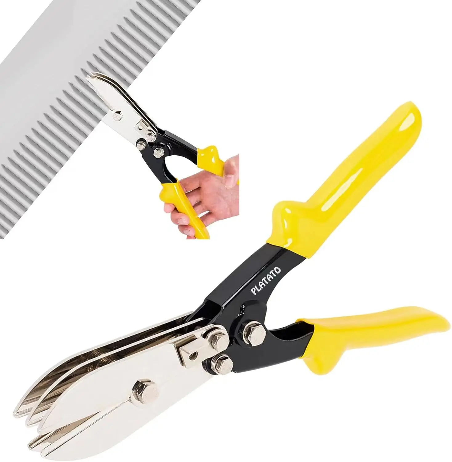 

Sheet Metal Crimping Tool with 5 Blades for HVAC Duct Gutter Downspout Stove Pipe Venting Work on 24-28 Gauge Stainless Steel,
