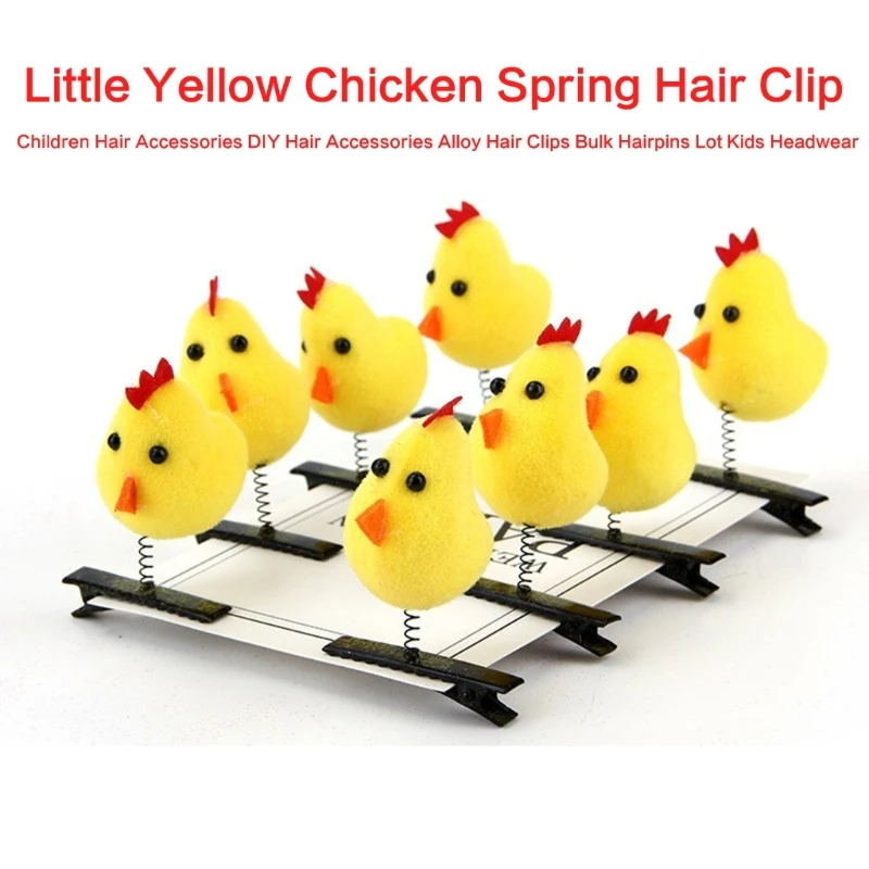 1/20pcs Yellow Chicken Hairpins for Children's Fashion Hair Accessory Needs