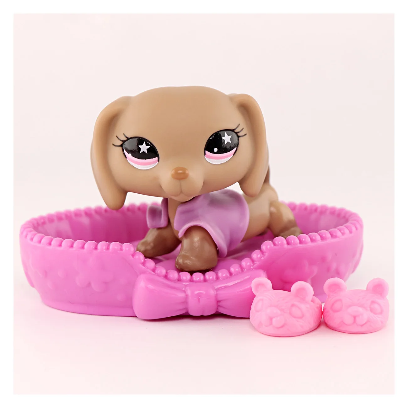 

LPS Minilpsshop Bobble Head Dog Toy Dachshund Animal With Accessories Doghouse Shoes Children's Gift for Boy and Gir