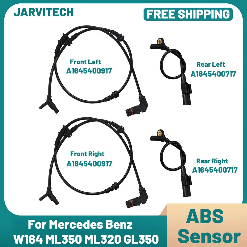 ABS Wheel Speed Sensor A1649058200 A1645400717 For Mercedes Benz W164 ML350 ML320 GL350 GL450 R500 ML500 Front%Rear  A1645400917