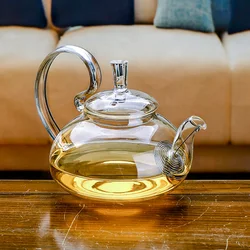 Heat resistant lead-free glass large clear tape filter cup flower teapot Large handfuls tea set Cold water teapot