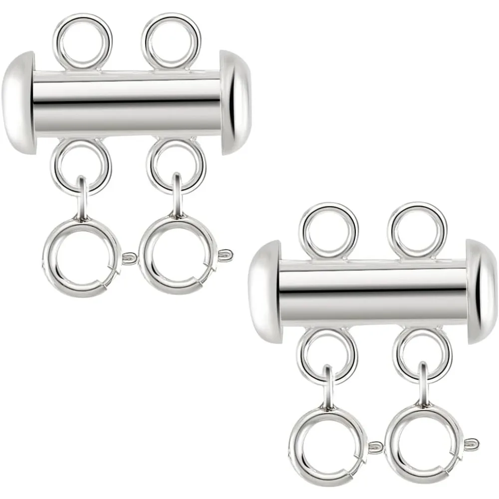 

925 Sterling Silver Layering Clasps 2pcs Detangler Spacer Tube Clasp Separator for Stackable Bracelet Chains Necklace Multi kit