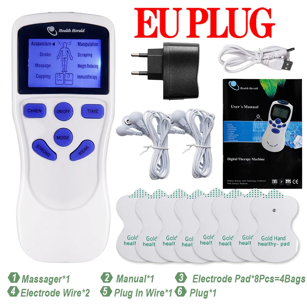 8-Modus Elektrischer EMS Muskelstimulator Akupunktur TENS Elektrostimulations-Massagegerät Digitaler Massage-Impuls Elektrostimulator – Detail 23