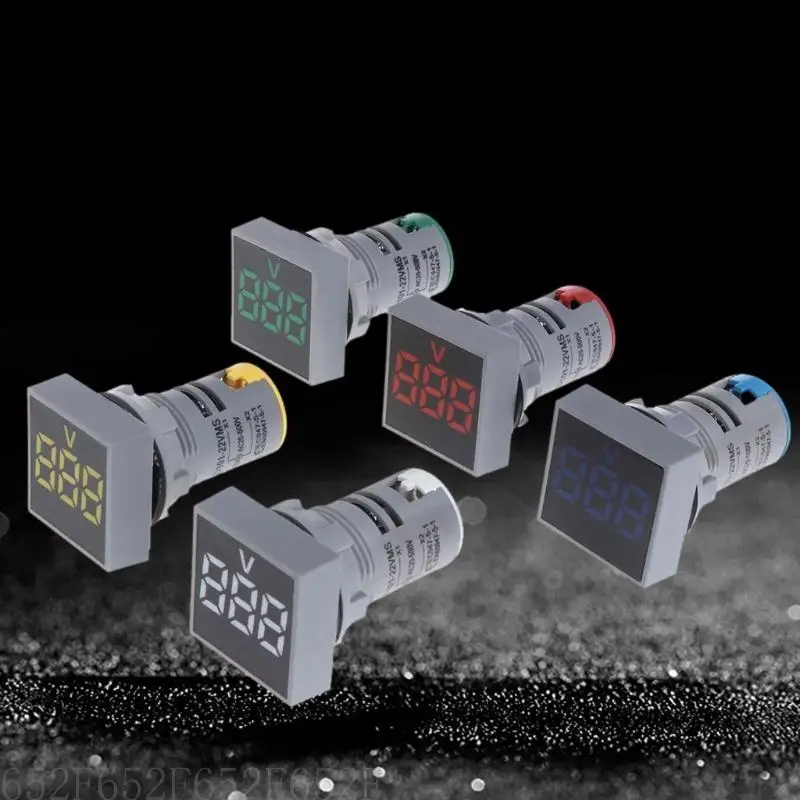 

AD101-22VMS Voltmeter 22MM AC 12 to 500V 22mm LED Digital Voltage Meter Indicator Light Tester Impact Resistance