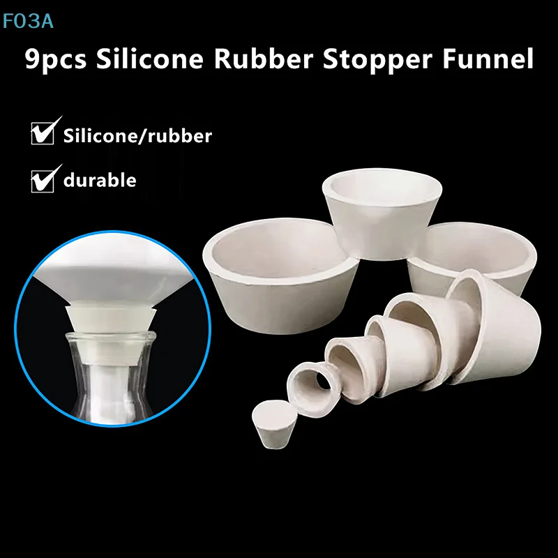 

9Pcs Suction Bottle Mat Rubber Filter Cone Smooth Stopper Filtration Assemblies Adapter Tapered Silicone Stopper Funnel