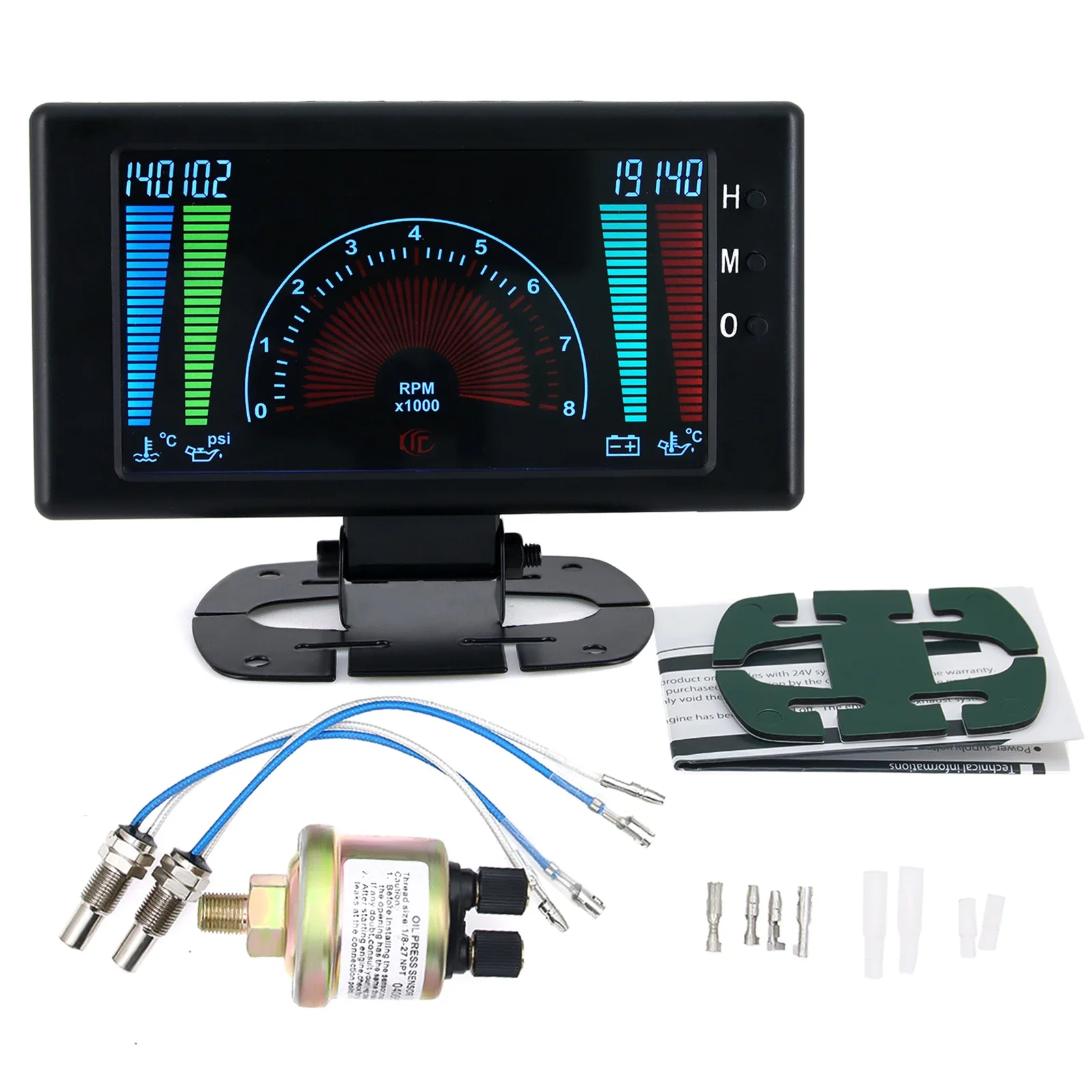 6 in 1 Car LCD Digital Gauge Tachometer Oil Pressure Voltage Water Temperature Oil Temperature 0~8000 RPM Meter Diesel Engine view 5