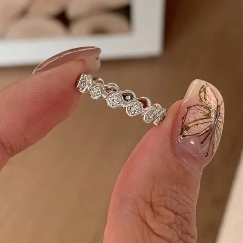 Women's 925 Sterling Silver Vintage Zircon Ring