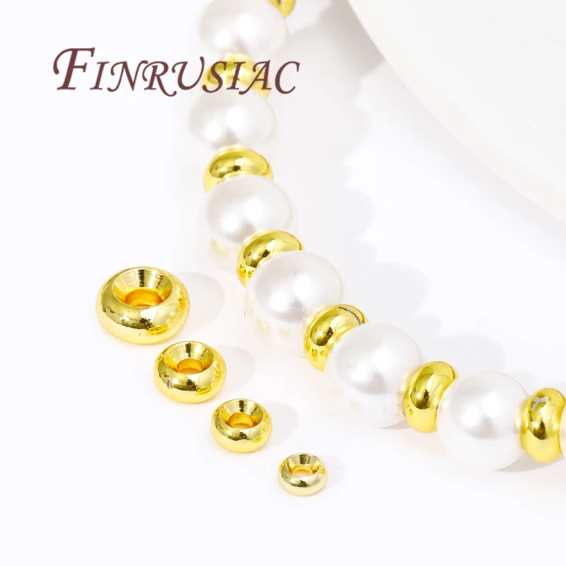 Spacer Beads for Bracelets, 18K Gold Plated Separators