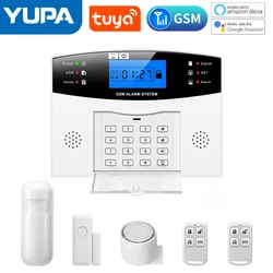 Tuya-sistema de alarma WIFI/GSM antirrobo para el hogar, dispositivo inalámbrico de 433MHz, con Sensor de ventana, funciona con Tuya Samrt Life