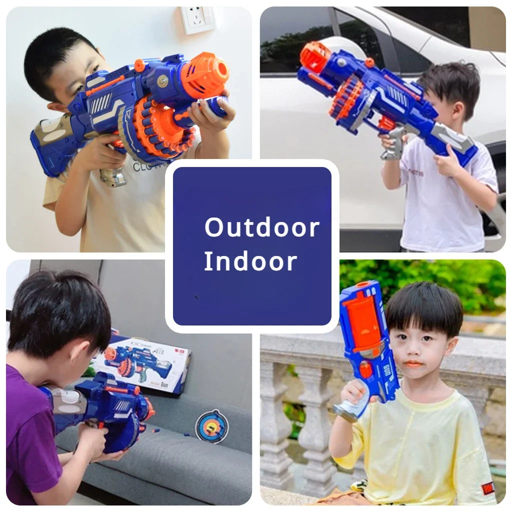 Children\'s Automatic Soft Bullets Plastic Toy Gun Kits For Darts Toy Pistol Long Range Dart Blaster Kids Toys Birthday Gift