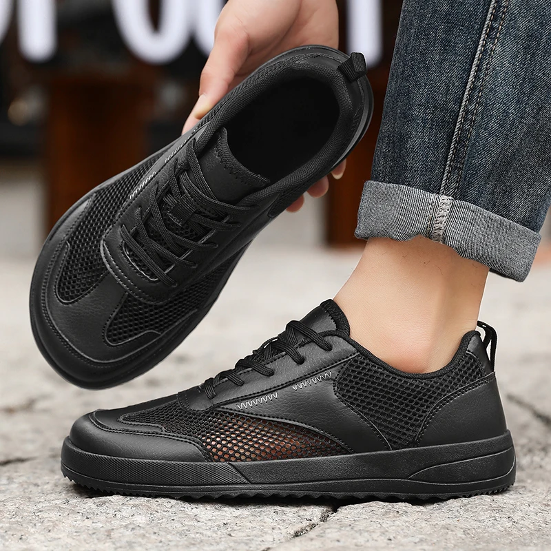 

Summer Mesh Zero Soles Wide Toe Men Barefoot Shoes Outdoor Casual Sneakers Breathable Lightweight Walking Running Sport Shoes