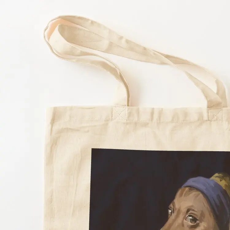 Vermeer Dog - Dog with a Pearl Earring Tote Bag Handbags tote bags cloth bags Candy bags women bag