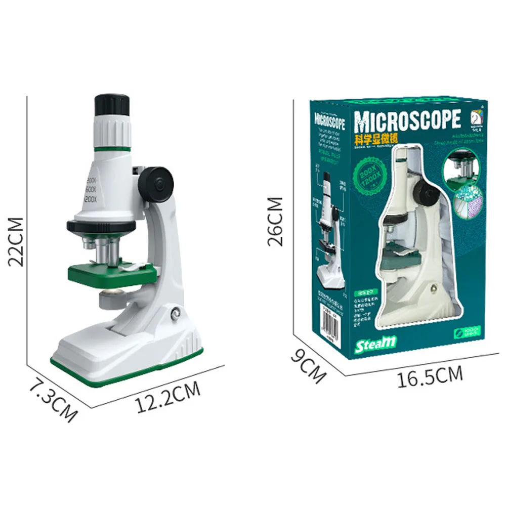 Microscope Portable 1200x HD Eyepiece Kids Science Education Experiment Exploration Set Gift Toys