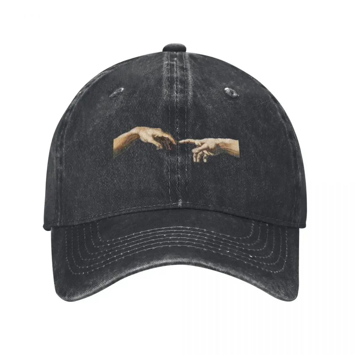 New The Creation Of Adam Michelangelo Baseball Cap Casual Distressed Cotton Sun Cap Unisex Style Outdoor All Seasons Travel Hats