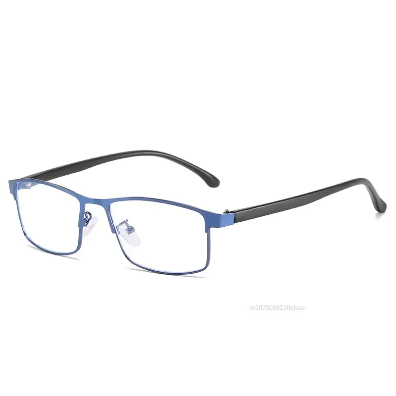 Business Men Women Anti-Blue Light Myopia Glasses Finished Metal Square Prescription Eyeglasses Diopter 0 -0.5 To -6.0 Oculos