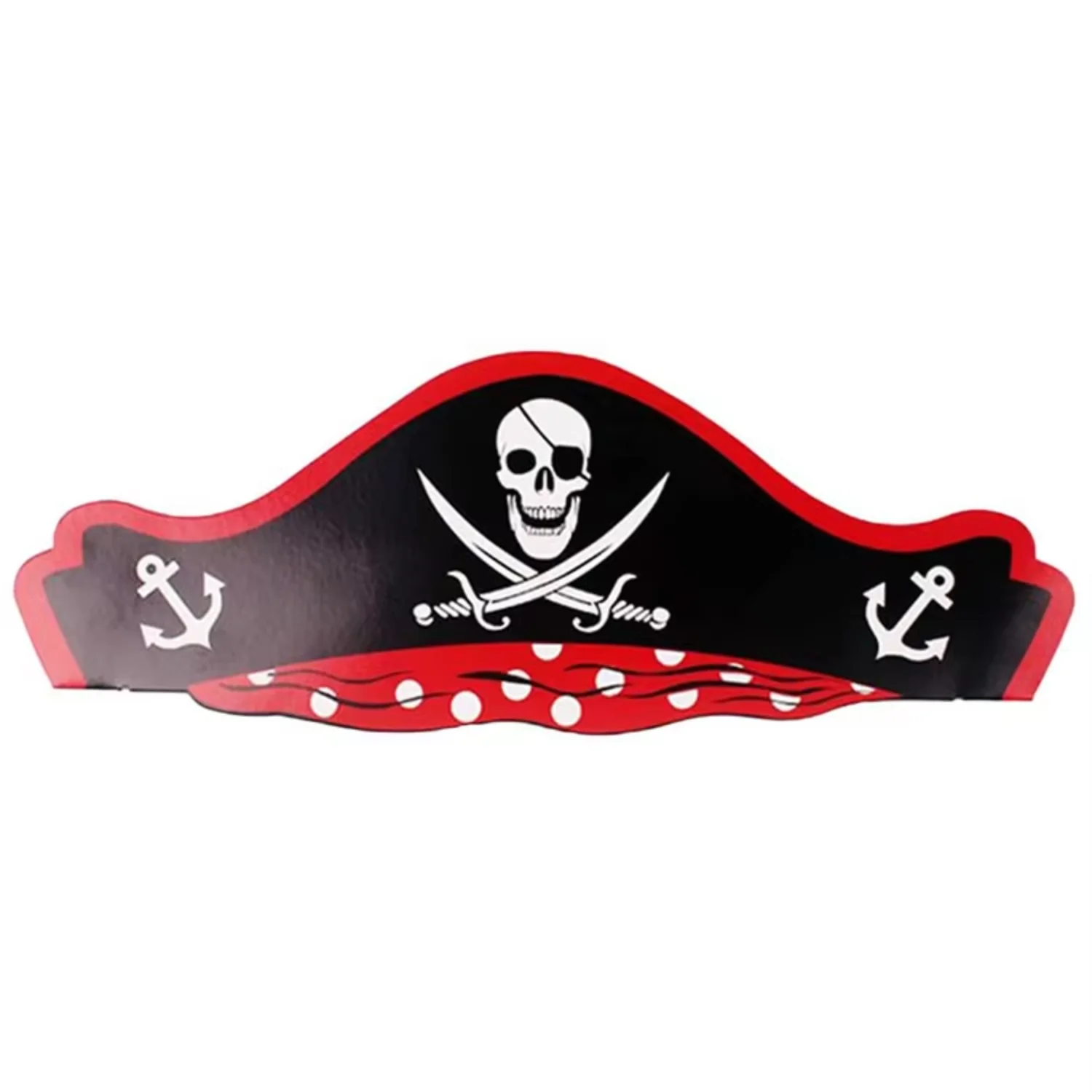 2024  Decoration Halloween Children Adult Bar Birthday  Paper Pirate Themed Toddler Paper Hat Eye Mask