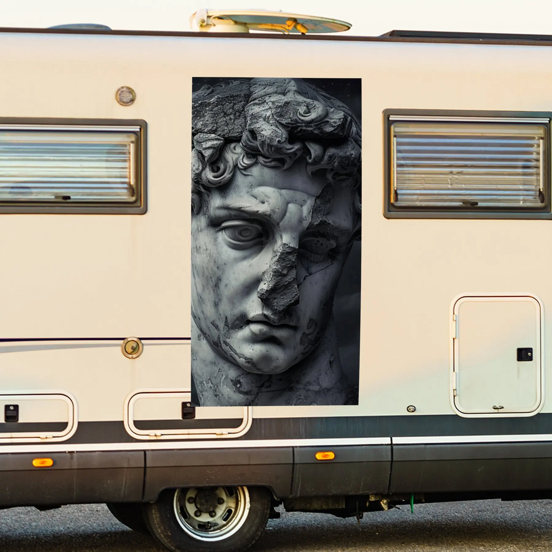 

Сломанная статуя, загадочная наклейка на автомобиль, виниловая наклейка для двери автомобиля на колесах, водонепроницаемые самоклеящиеся виниловые наклейки, украшение Protec