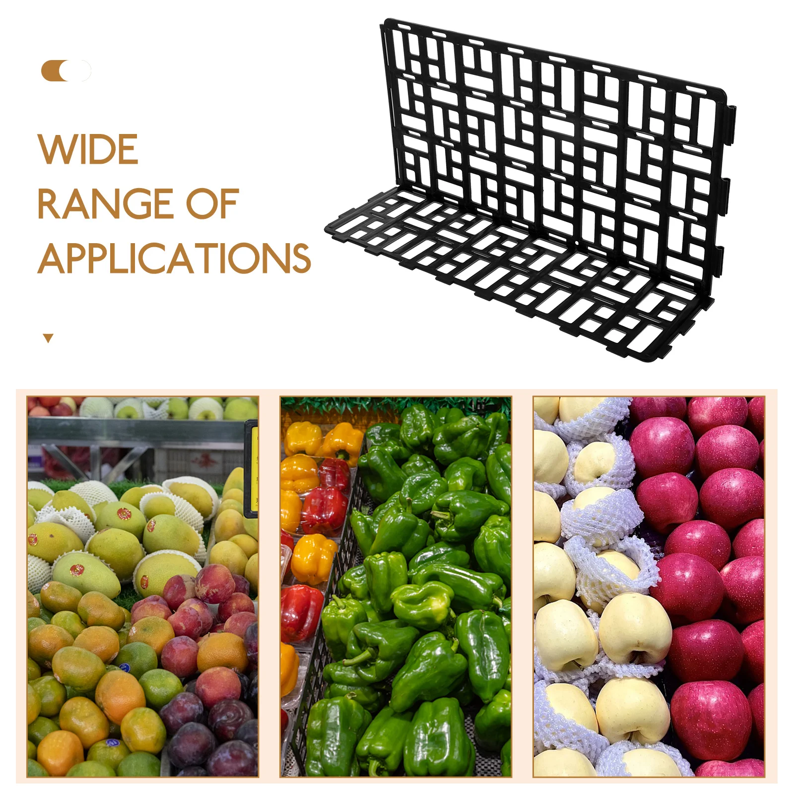 Sturdy Reusable Supermarket Guardrail Fresh Food Display Rack Plastic Baffle Fence For Fruit Vegetable Shelf Organizer