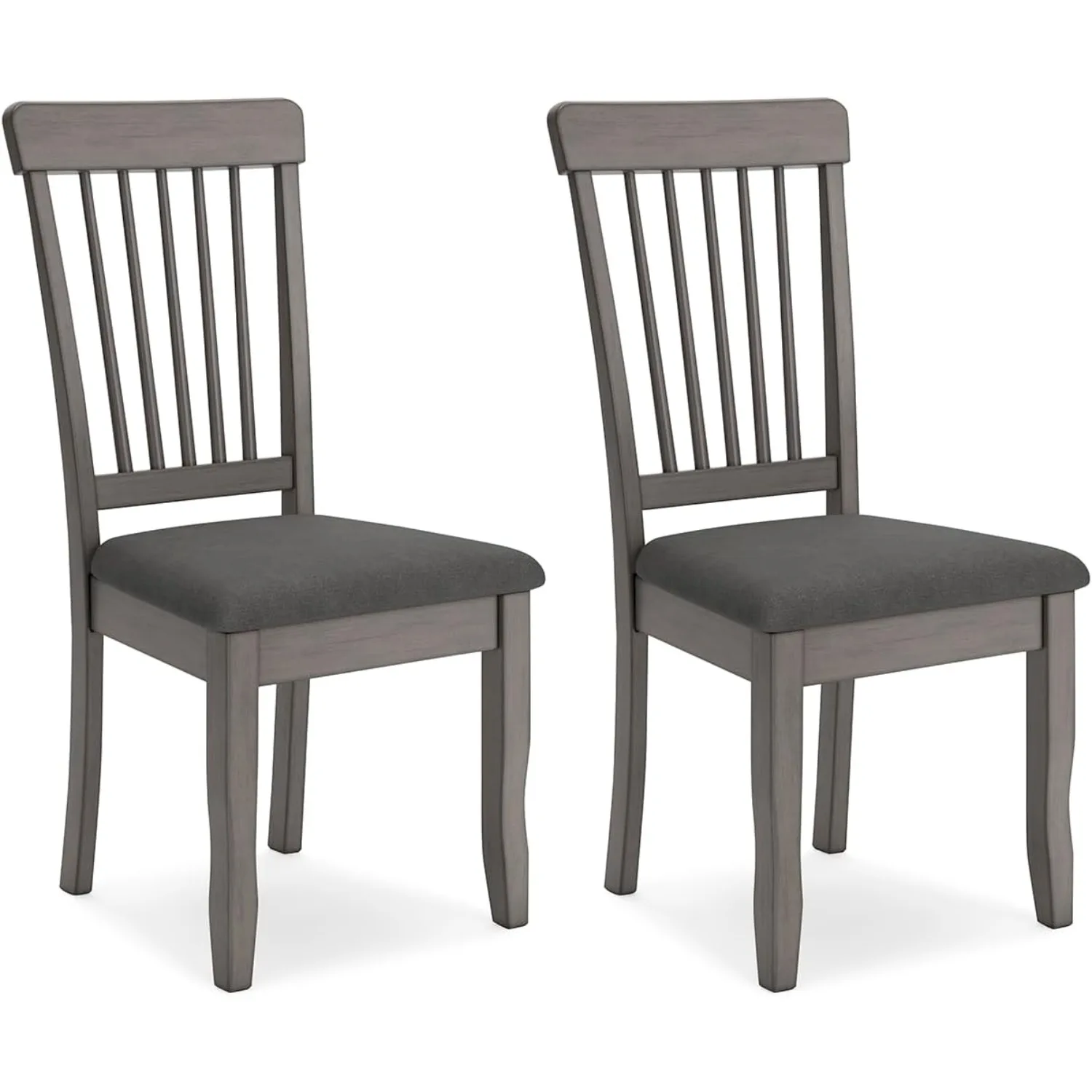 Shullden Casual Dining Room Side Chair with Spindle Back, 2 Count, Gray