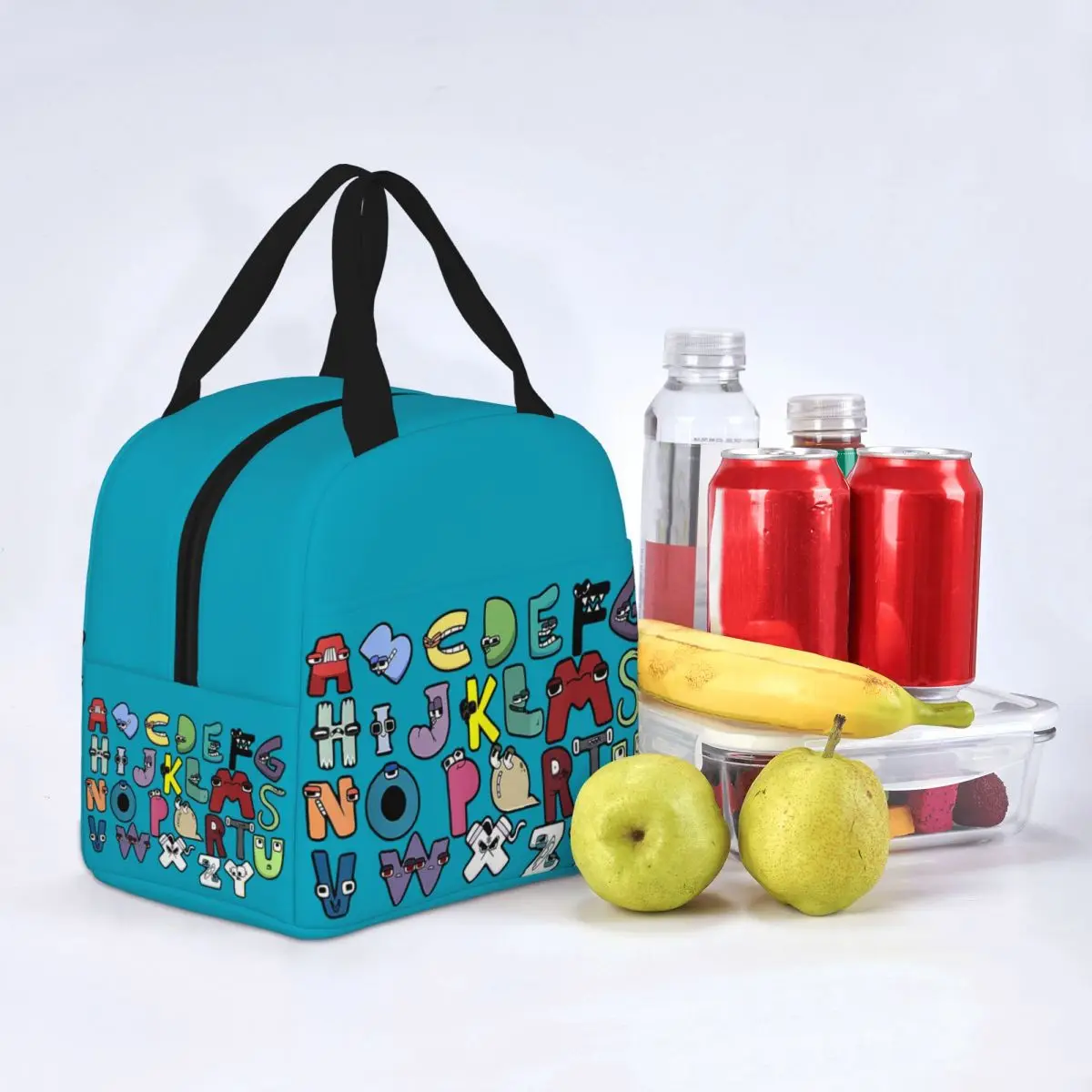 Alphabet Lore Costume Insulated Lunch Bag Portable Matching Learning 26 Letters Thermal Bag Tote Lunch Box Beach Picnic Food Bag