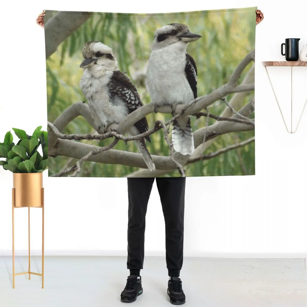 

Kookaburra sits in the old gum tree Throw Blanket Spring Fall Cozy Throw Blanket for Couch