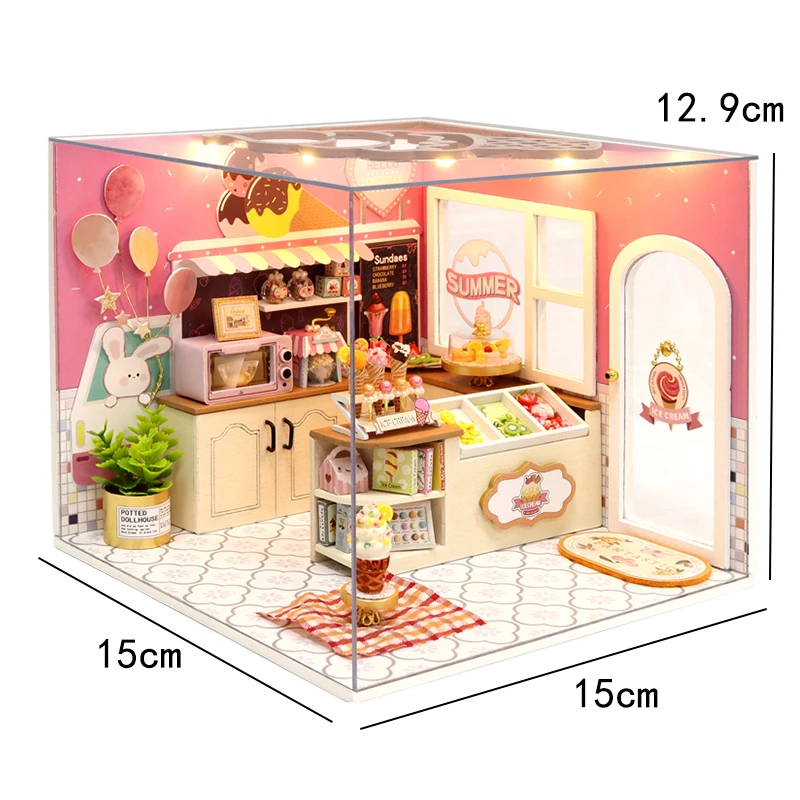 Mini Poppenhuis DIY Klein Huis 3D Puzzel Assemblage Gebouw Model Speelgoed Thuis Slaapkamer Decoratie Met Meubels LED Verlichting Geschenken