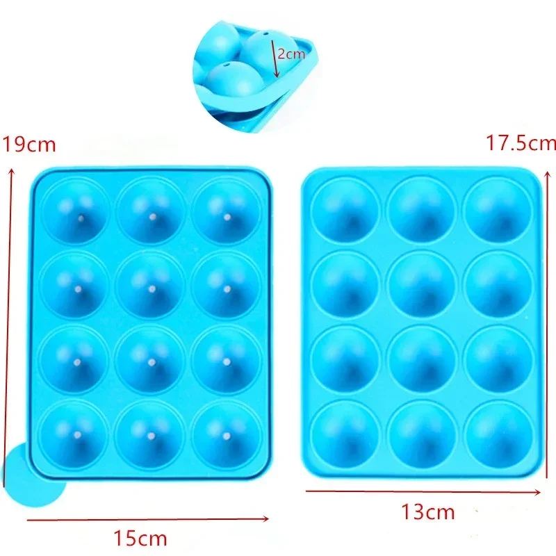 8/12 Holes Round Ball Lollipop Mold Cake Shop Chocolate Mold Heart Cake Pops Maker Candy DIY Mold Tool With Sticks