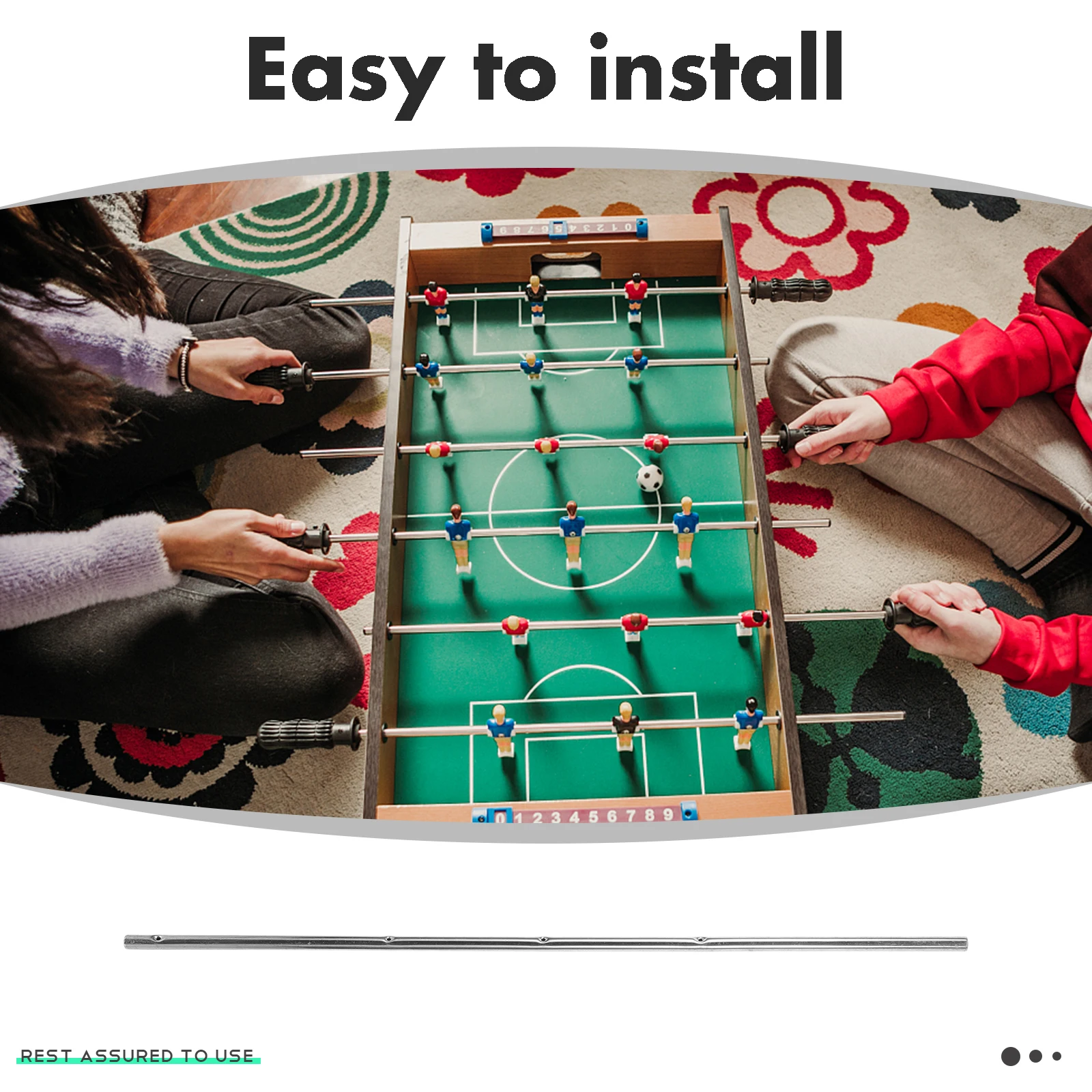 

Football Table Operation Pole Metal Handle Reusable Foosball Table Accessory Desk Soccer Machine Replacement Rod