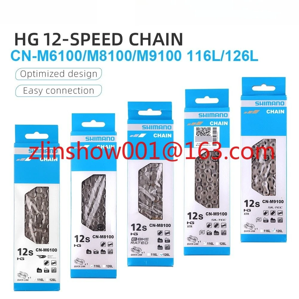 

Оригинальная велосипедная цепь Deore/XT/XTR Road/MTB CN-M6100/M8100/M9100 12S 116L/126L Box Chain Quick Link 12V Chain