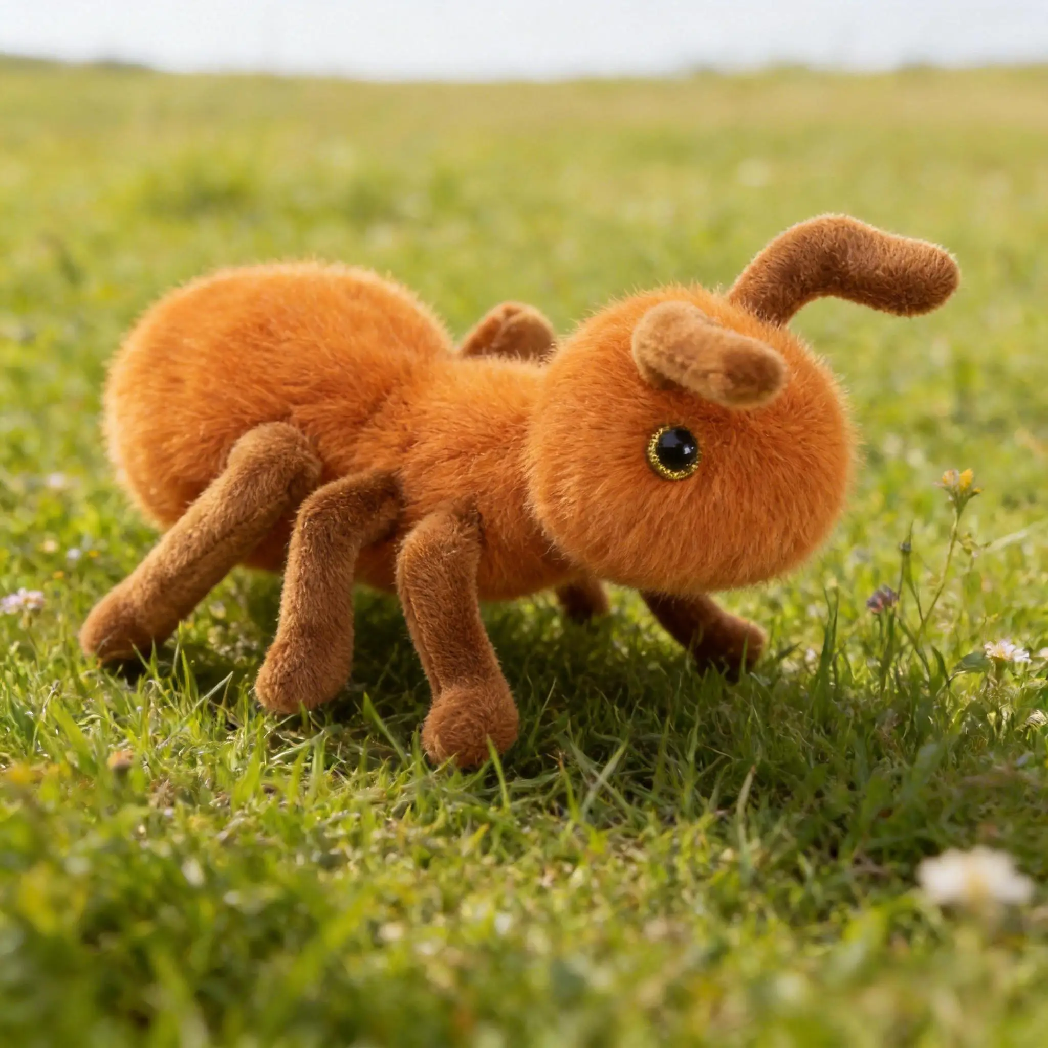 19CM Red Fluffy Ant Plush Soft Simulated Insect Doll Kawaii Pocket Companion Home Decor Gift for Boys Girls Kids Birthday Xmas