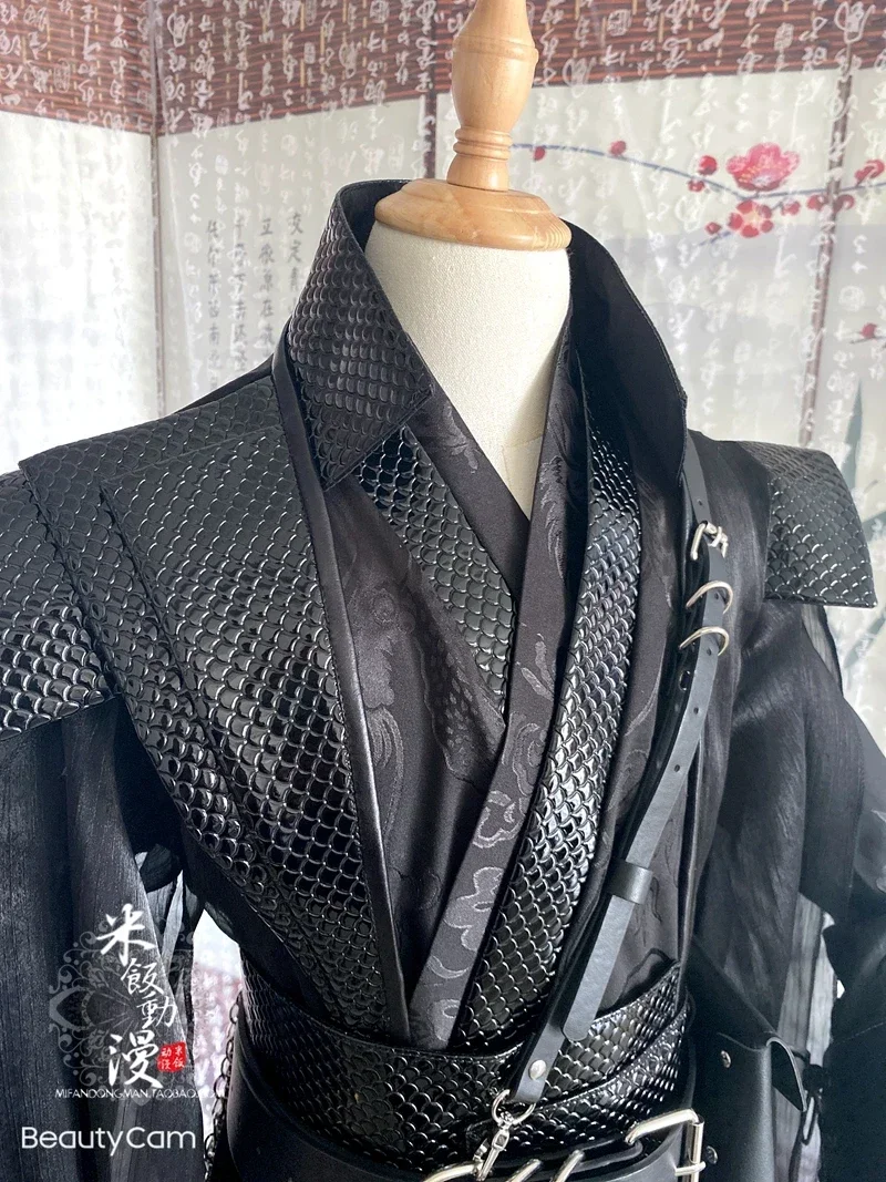 Chinese Black Luxurious Hanfu Anime Tian Guan Ci Fu He Xuan Cosplay Costume Sha Po Lang Gu Yun Outfits for Hallween Custom Made