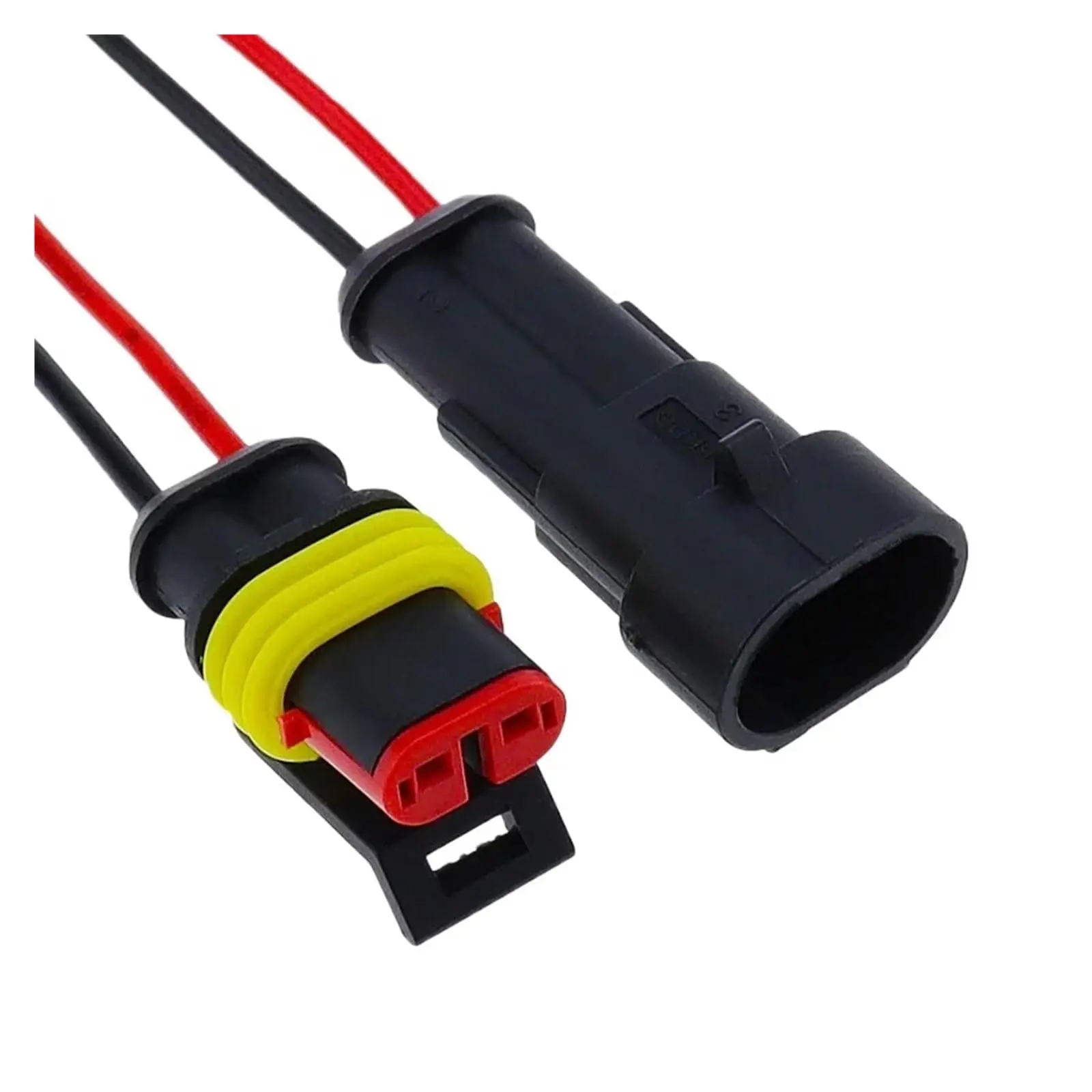 1/5/10 Pairs 2-Pin Waterproof Male and Female Connector Plug with Wire for Automobiles, Motorcycles, and Ships
