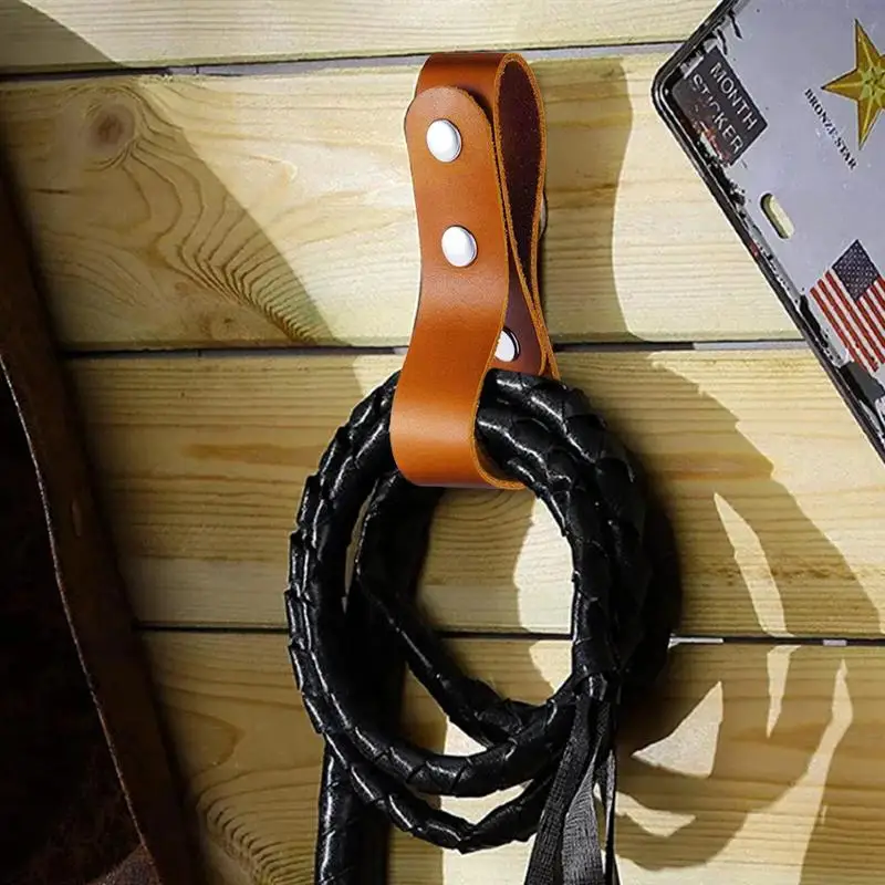 Belt Loopes Bull Whip Holder Bullwhip Holder Handmade Belt Whips Holder PU Leather Whip Holster For Horse Riding Whips Durable