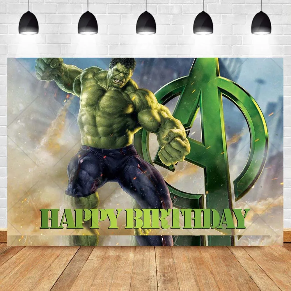 Hulk Avengers Marvel Super Heroes Kids Birthday Party Backdrop Custom Hero Theme Baby Room Decorate Photography Props Background