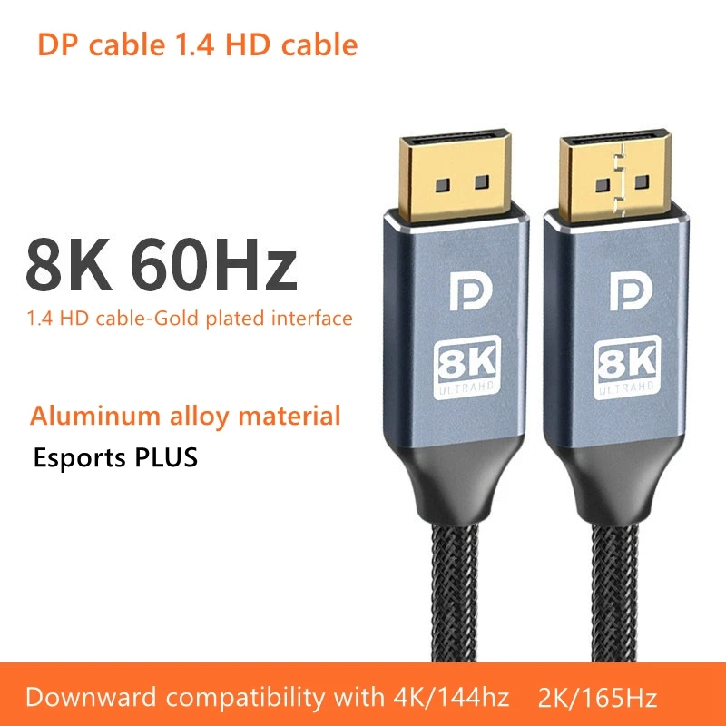 Kabel HD DP 1.4 wersja kabla z męskiego na męskie DP do DP 8K 60Hz 4K dla komputera wyświetlacz projektora PS4 podłączenie TV kabel 1.2DP