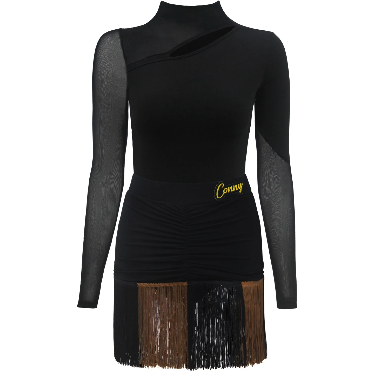 Adults Chacha Latin Dance Competition Costume Women Latin Dance Clothing Ladies Latin Top Fringed Skirt Stage Clothes XS10269