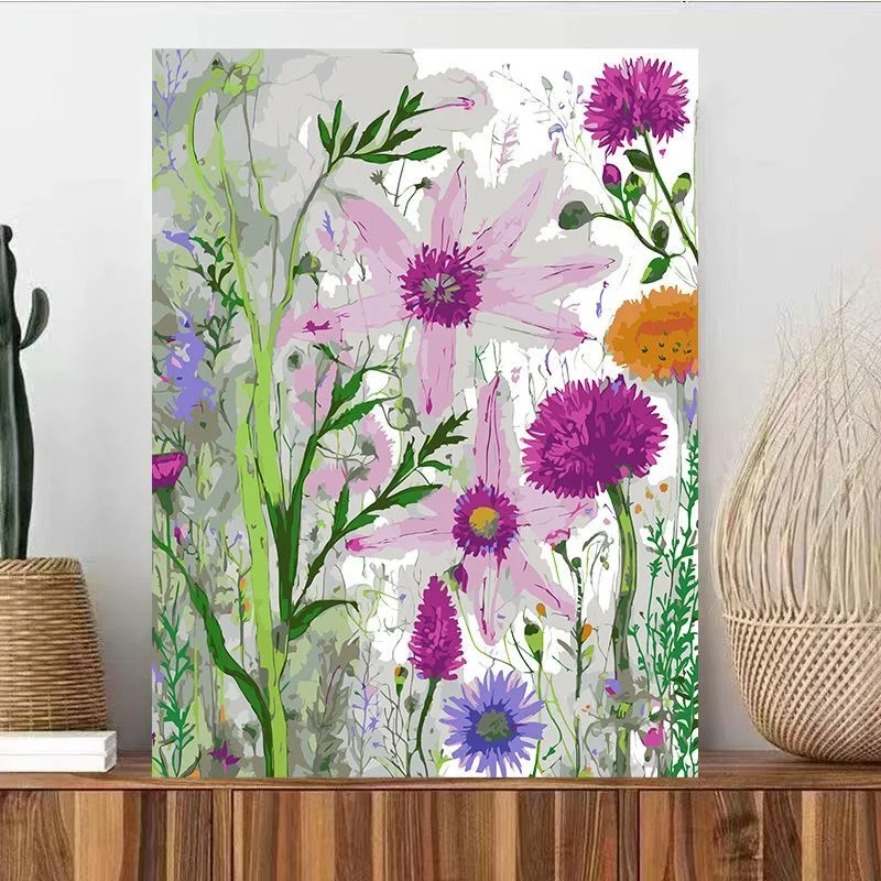

A-0195 Modern Abstract Flower Oil Painting, Colorful Daisy Art, Unique Gift for Home Decor